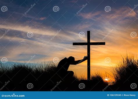 Touch The Cross Stock Image Image Of Sunset Religious 106129245
