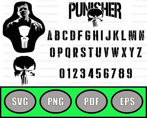 Punisher Font Punisher Alphabet Punisher Letters Punisher Etsy
