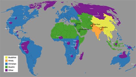 top 5 major religions map