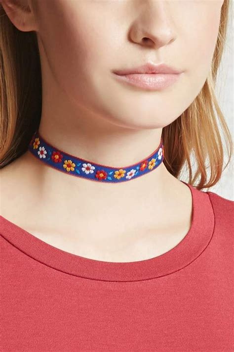 Forever 21 Embroidered Floral Choker Shop Forever Forever 21 Cute