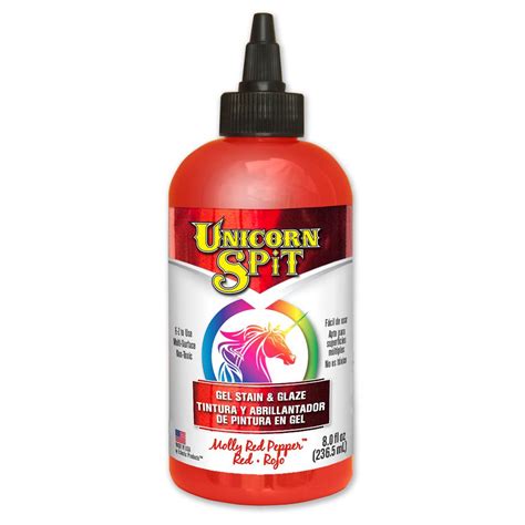 You can apply gel stain over stained, unfinished wood, though, to deepen the color. Unicorn SPiT 8 fl. oz. Molly Red Pepper Gel Stain and ...
