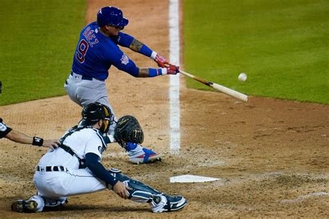 báez hits 2 hrs cubs beat tigers for 11 000th franchise win the seattle times