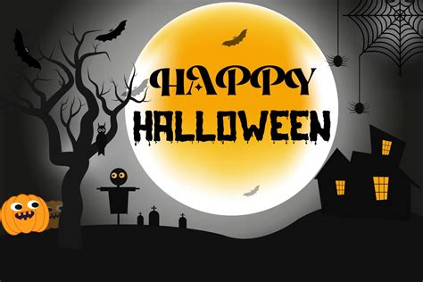 Happy Halloween terrifying night Background with black bats,spider