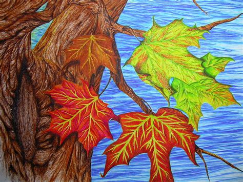 Autumn Drawing How To Draw A Autumn Leaf Realism Challenge 1
