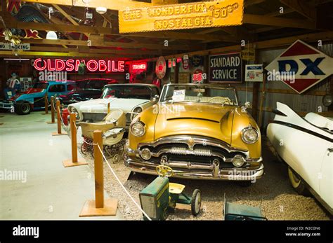 USA, South Dakota, Murdo, Pioneer Auto Show, antique car museum Stock