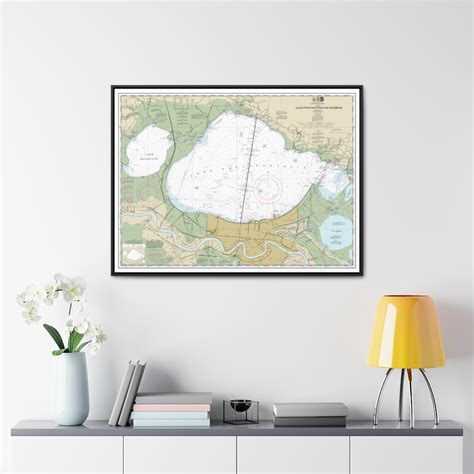 Lakes Pontchartrain And Maurepas Nautical Chart 11369 Floating Frame