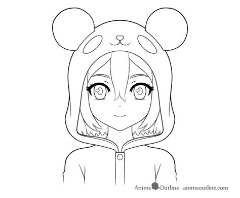 How To Draw An Anime Panda Girl Step By Step Animeoutline