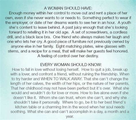 Things Every Woman Should Have Poem Review Lessons Learned In Life