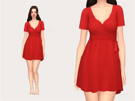 Wrap Dress Female The Sims 4 Create A Sim Curseforge