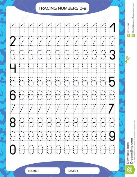 For example, dashed or dotted lines traditionally denote something that can be traced or cut out. Numbers Tracing Worksheet For Preschool And Kindergarten ...