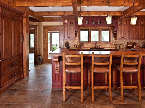 Kitchen By Wisconsin Log Homes National Design And Build Log Timber