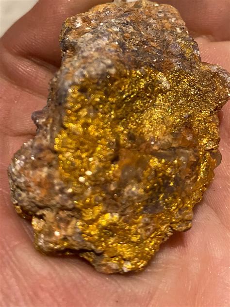 Gold Ore Mica Painted Lepidolite Rock Gem Specimen Etsy