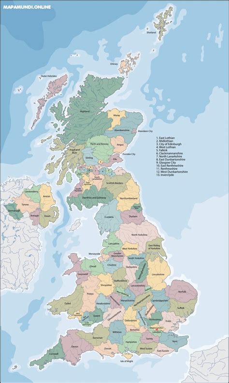 Mapa Del Reino Unido Pol Tico F Sico Imprimir Colorear