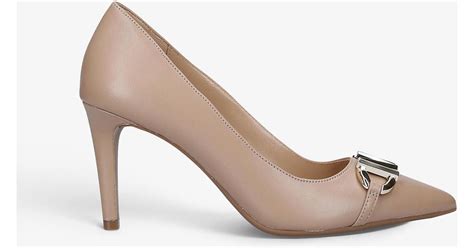 Michael Michael Kors Izzy Logo Embellished Leather Courts In Camel