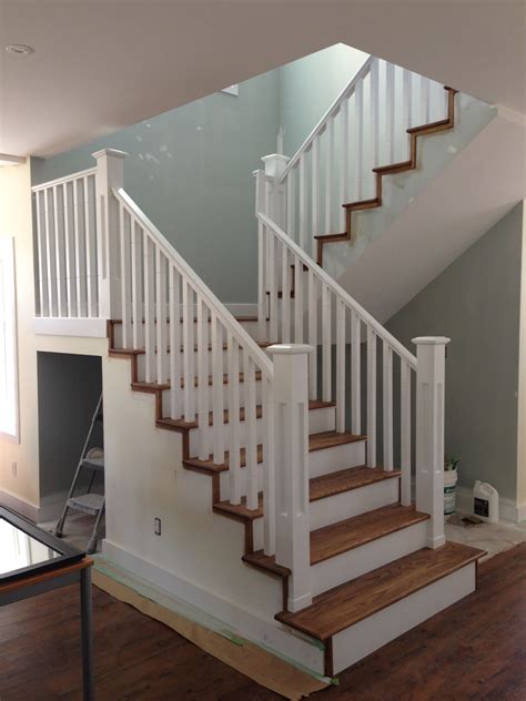 Custom Built Open Concept Stairs By Hall Designs Finished With Medium