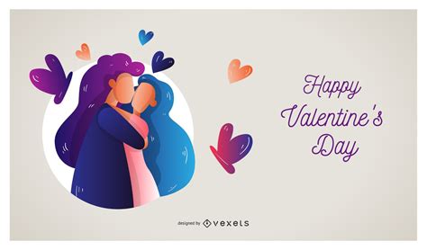 Same Sex Couple Valentines Day Ilustration Vector Download