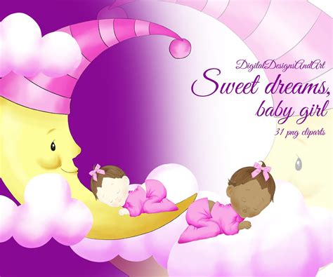 Baby Girl Clipart Sleeping Baby Clipart Sweet Dreams Baby