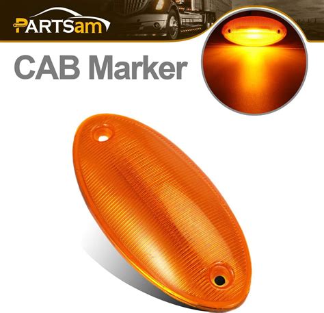 Partsam 1pcs 888 5125 Cab Marker Roof Light Amber Lens