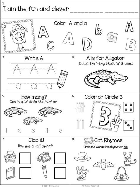 Homework Activities For Kindergarten