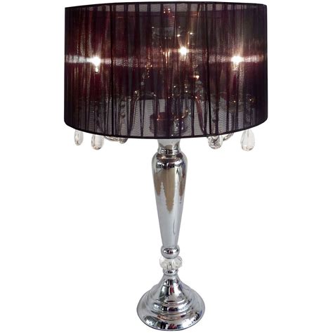 Elegant Designs Hanging Crystals Sheer Shade Table Lamp Overstock
