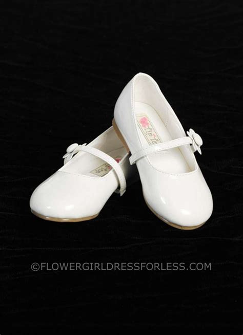 Flower Girl Shoe Style S45 Soft Patent Shoe With Cute Flower Detailing