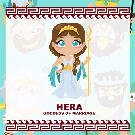 Cute Illustration Of Hera Goddess Of Marriage Greek God And Goddess