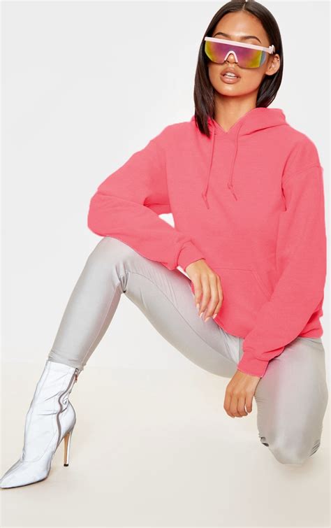 Pink Ultimate Oversized Hoodie Tops Prettylittlething Usa