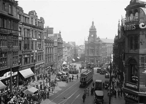 Bigg Market Newcastle Upon Tyne 1920 The Town Hall In The Middle