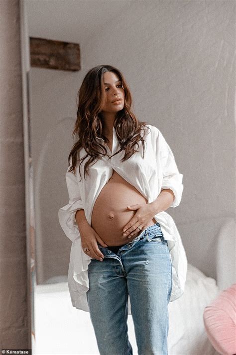 Pregnant Emily Ratajkowski Shows Off Baby Bump In Kerastase Photos