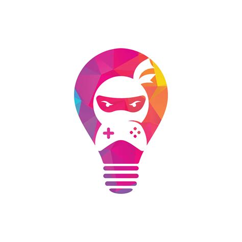 Ninja Game Bulb Shape Concept Logo Design Ninja Gaming Logo Images