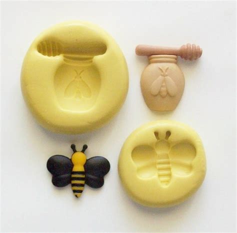 Honey Jar And Bee 2 Molds 1392 Silicone Mold Craft By Minimolds