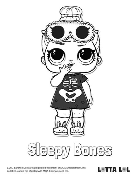 Sleepy Bones Coloring Page Lotta Lol Coloring Pages Lol Dolls