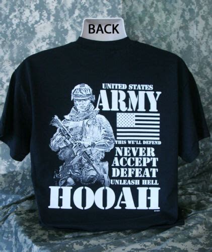 United States Army Hooah Flag T Shirt Military Patriotic Us Usa New