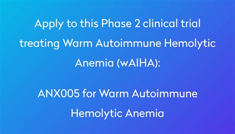 Anx005 For Warm Autoimmune Hemolytic Anemia Clinical Trial 2023 Power