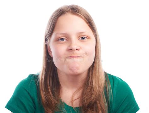 Teen Girl Making Funny Faces On White Background Stock Image Image Of
