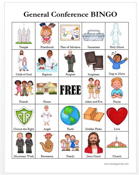 General Conference Bingo Cards Thanks General