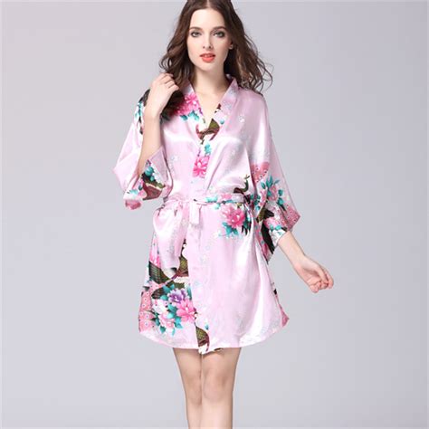S Xxl Pink Short Silk Kimono Robe Satin Kimono Robes For Women Silk