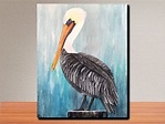 Brown Pelican Painting Canvas Original Acrylic Abstract | Etsy ...