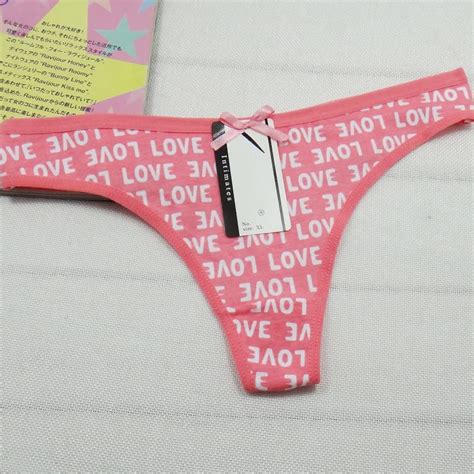 Pure Cotton Full Love Printed Elastic Tight Sexy Thong Buy Elastic Thong Tight Thongs Sexy