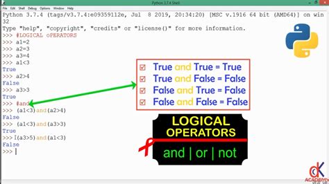 Python 3 Tutorial Logical Operators And Or And Not Youtube