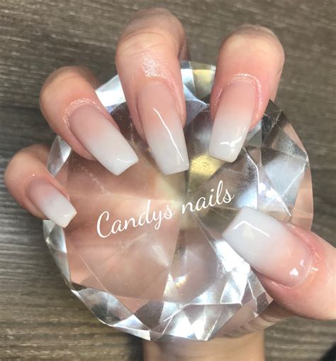 Long Nude To White French Fade Acrylic Nails Long Fade French Fade I