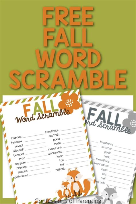 Fall Word Scramble