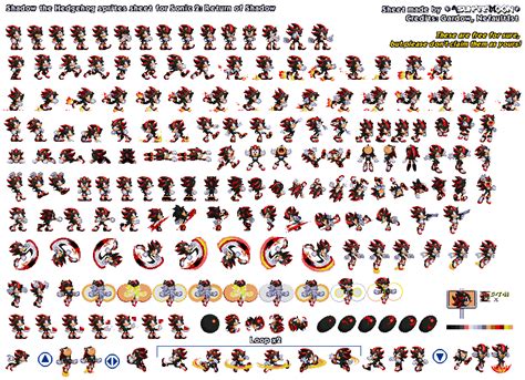 Shadow The Hedgehog Sprites Sheet For Sonic 2 Ros By Asuharamoon On