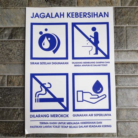 Jual Stiker Vinyl Aturan Toilet Office Safety K Jagalah Kebersihan Siram Jakarta Timur
