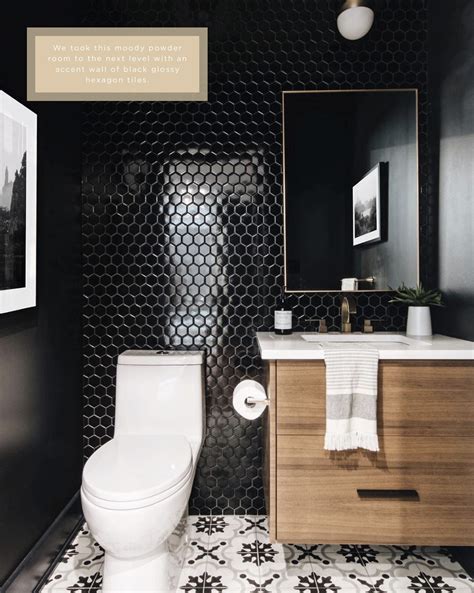20 Powder Room Tile Accent Wall
