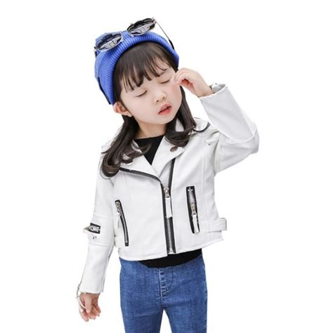 Korean Style Fashion Pu Leather Jackets For Baby Girl And Boys Children