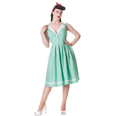 Hell Bunny Karen Polka Dot Rockabilly Vintage Inspired 50s Party Prom Dress
