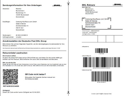 Alternativ reicht eine notiz mit den folgenden informationen aus: Rücksendeetikett Dhl Retourenschein Ausdrucken Kostenlos ...