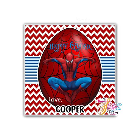 Happy Easter - Personalized Spiderman Easter Egg Theme tag- Available
