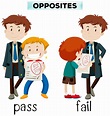 Opposite words for pass and fail 302537 Vector Art at Vecteezy